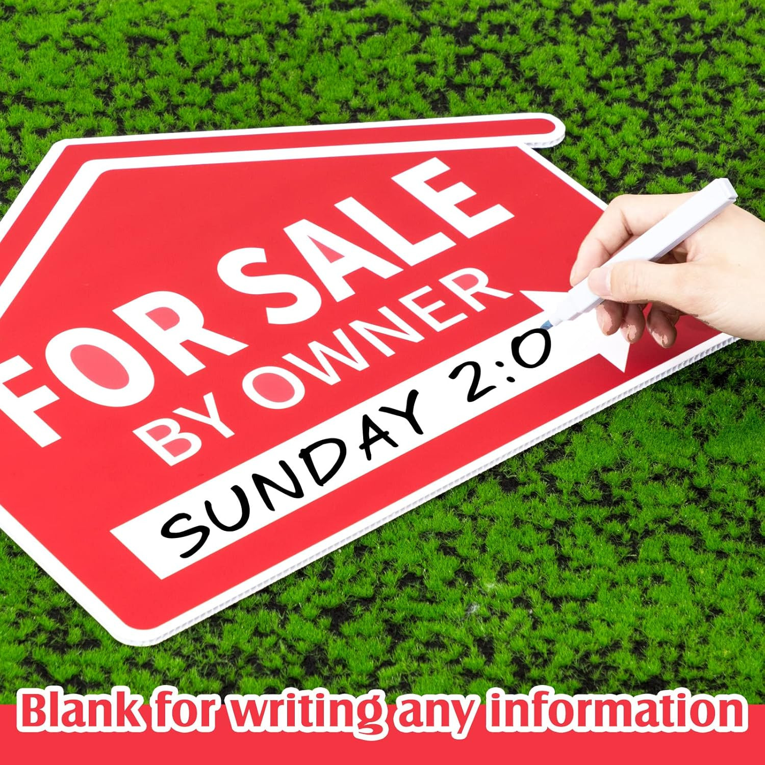 5 Pcs 18 X 14 Inches for Sale by Owner Yard Sign Double Sided Yard Signs with 5