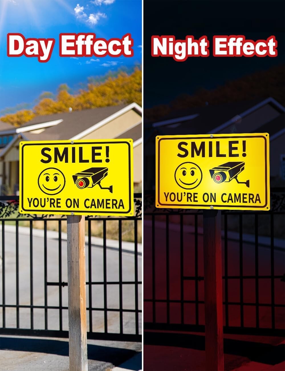 4-Pack Smile Youre On Camera Signs 8×12 Rust Free Aluminum Video Surveillance