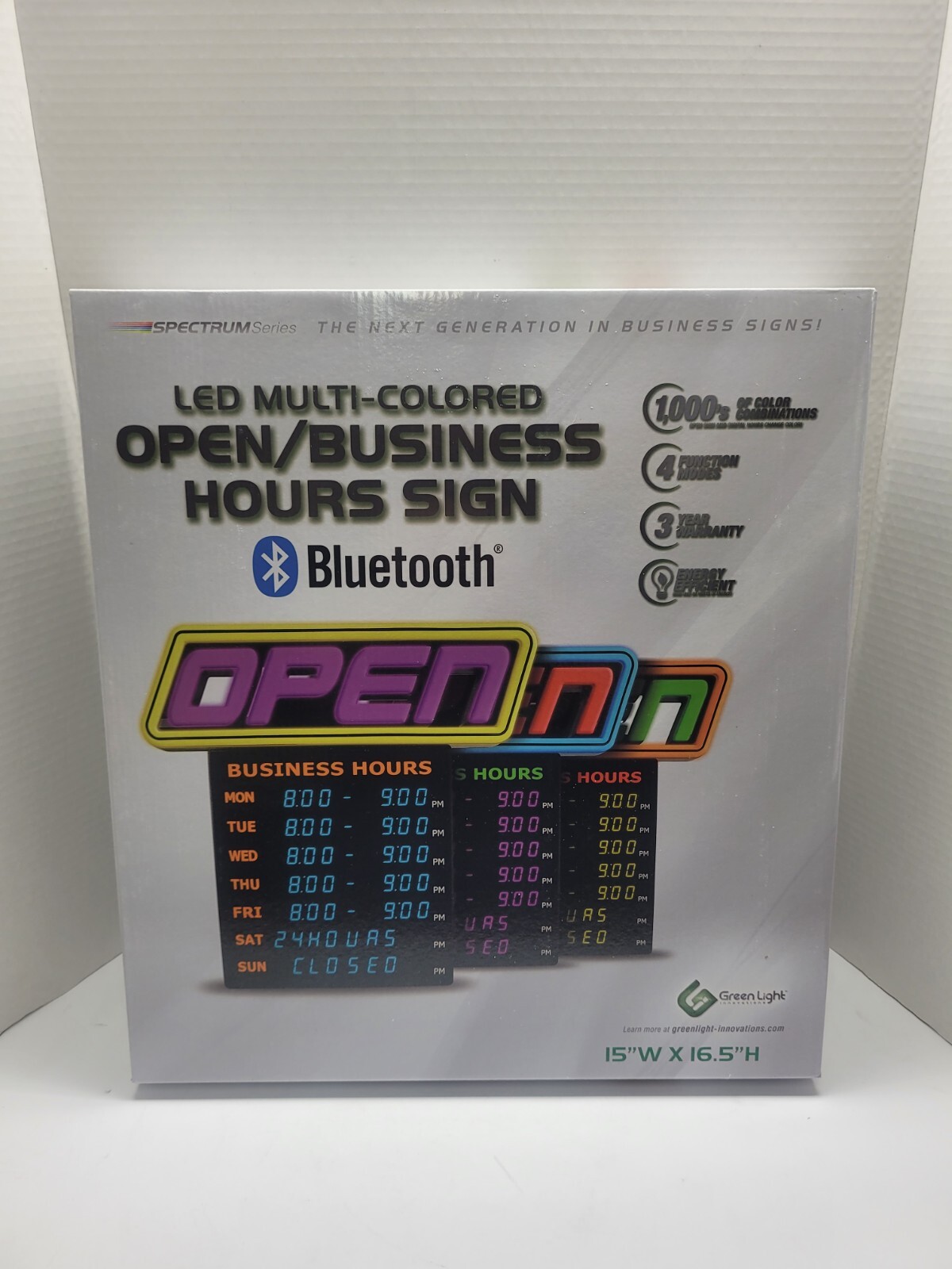 GLI Led Open Sign with Business Hours, Stand Out with 1000’s Color Combos