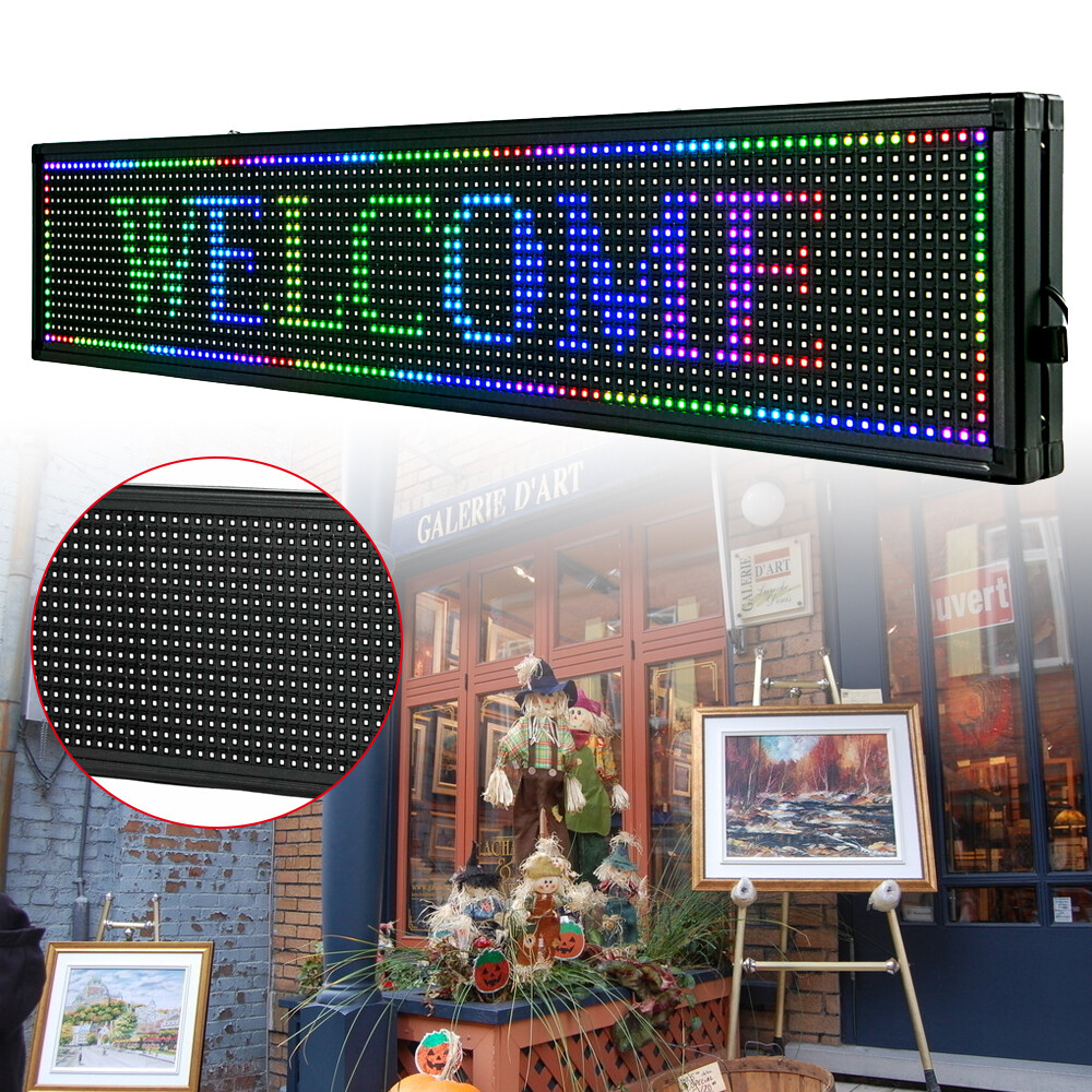 LED Sign 40″ X 8″ Scrolling Message Display Board 7 Color Programmable