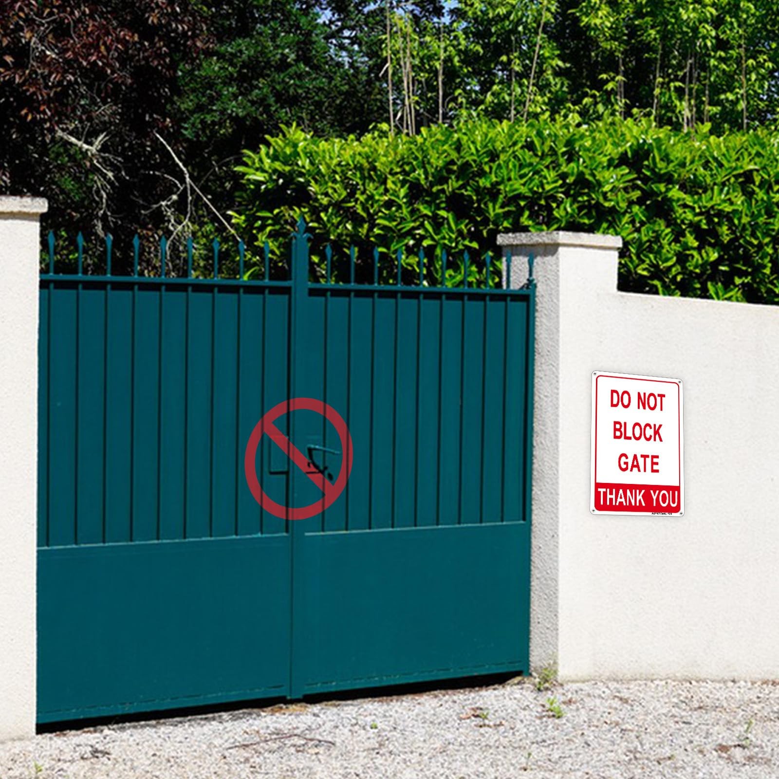 2 Pack 12×8 Do Not Block Gate Sign, .40 Rust Free Aluminum, Reflective