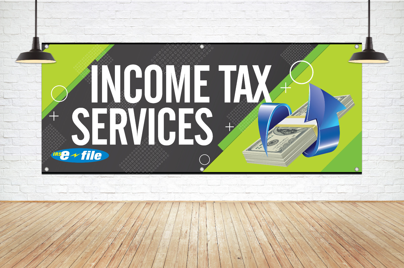 INCOME TAX SERVICES Generic Vinyl Banner Sign E-File Business Office Signage