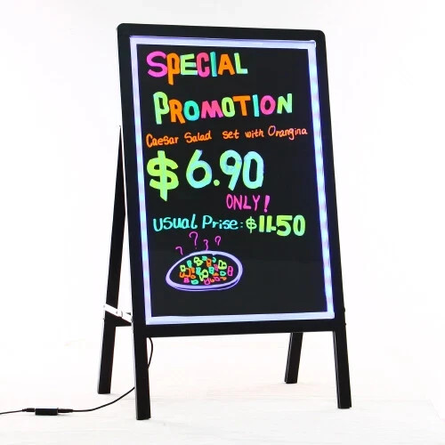 LED Message Writing Board 19″ x 26″ Illuminated Erasable Lighted Chalkboard