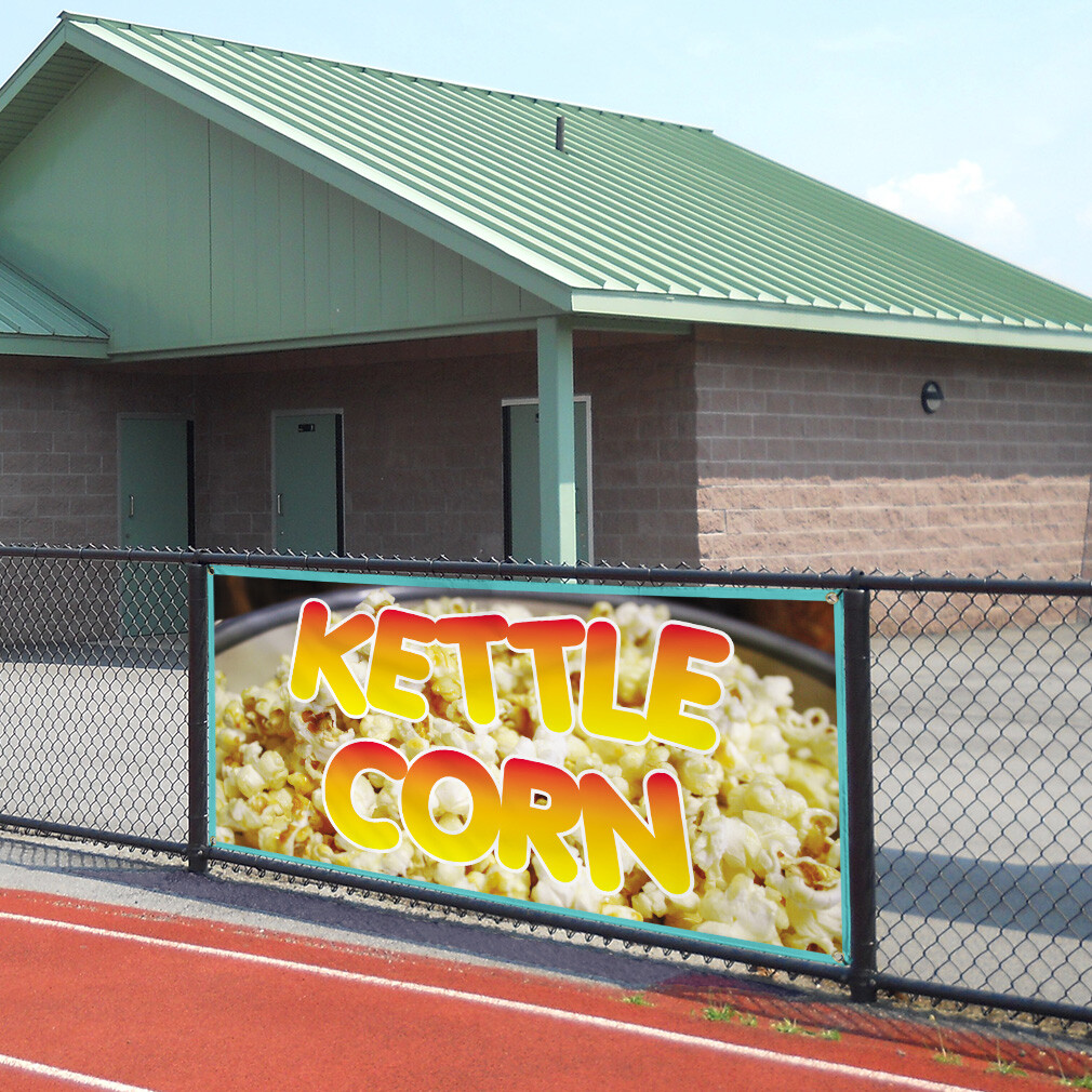 Vinyl Banner Multiple Sizes Kettle Corn Restaurant Cafe Bar E Restaurant & Food