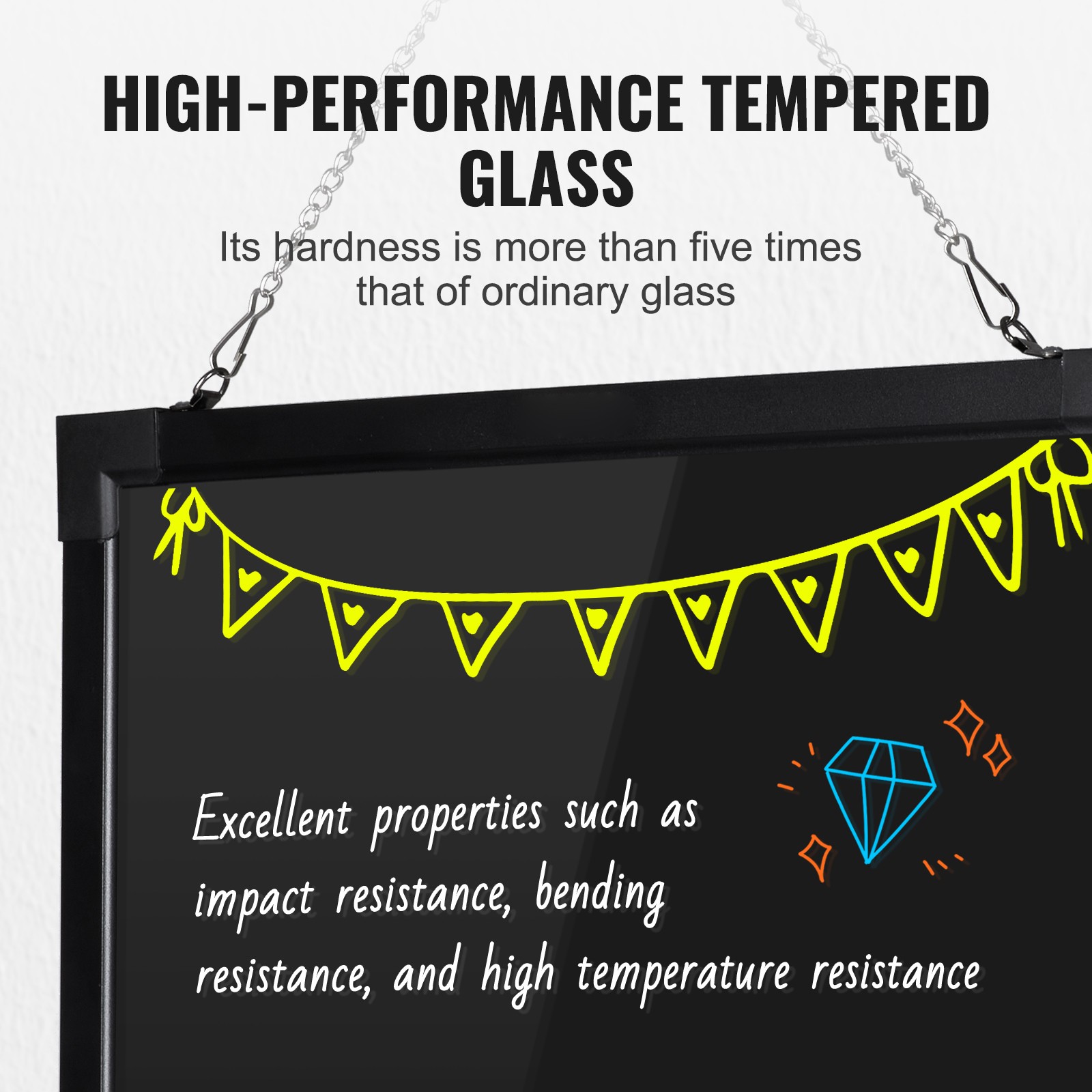 Uimoso Illuminated LED Chalkboard 24″x16″ with Erasable Writing Surface