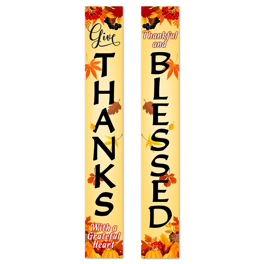 Thanksgiving 12″ x 80″ Vertical Porch Banner Set (Indoor/Outdoor) 841098110352