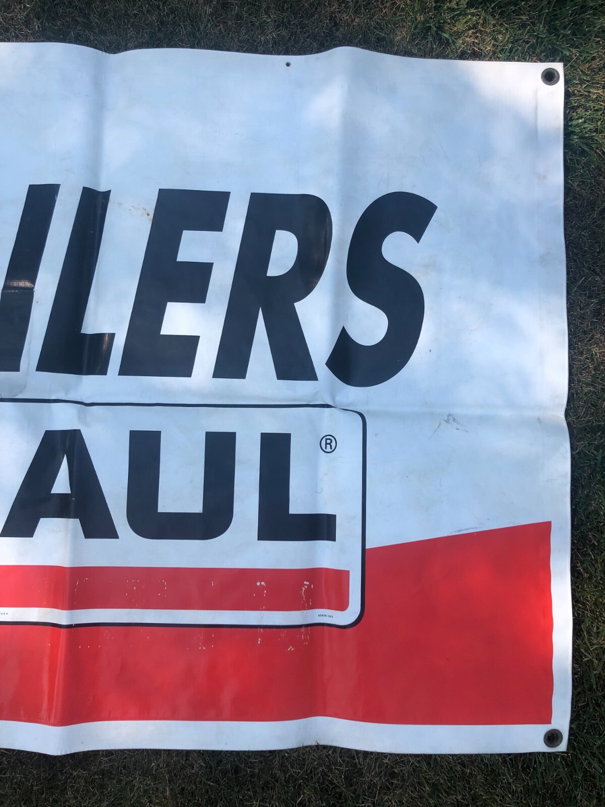 90’s UHAUL Vinyl Advertising Hanging Banner 9′ 9″ x 3′ 5 1/4″ Rectangular Shape