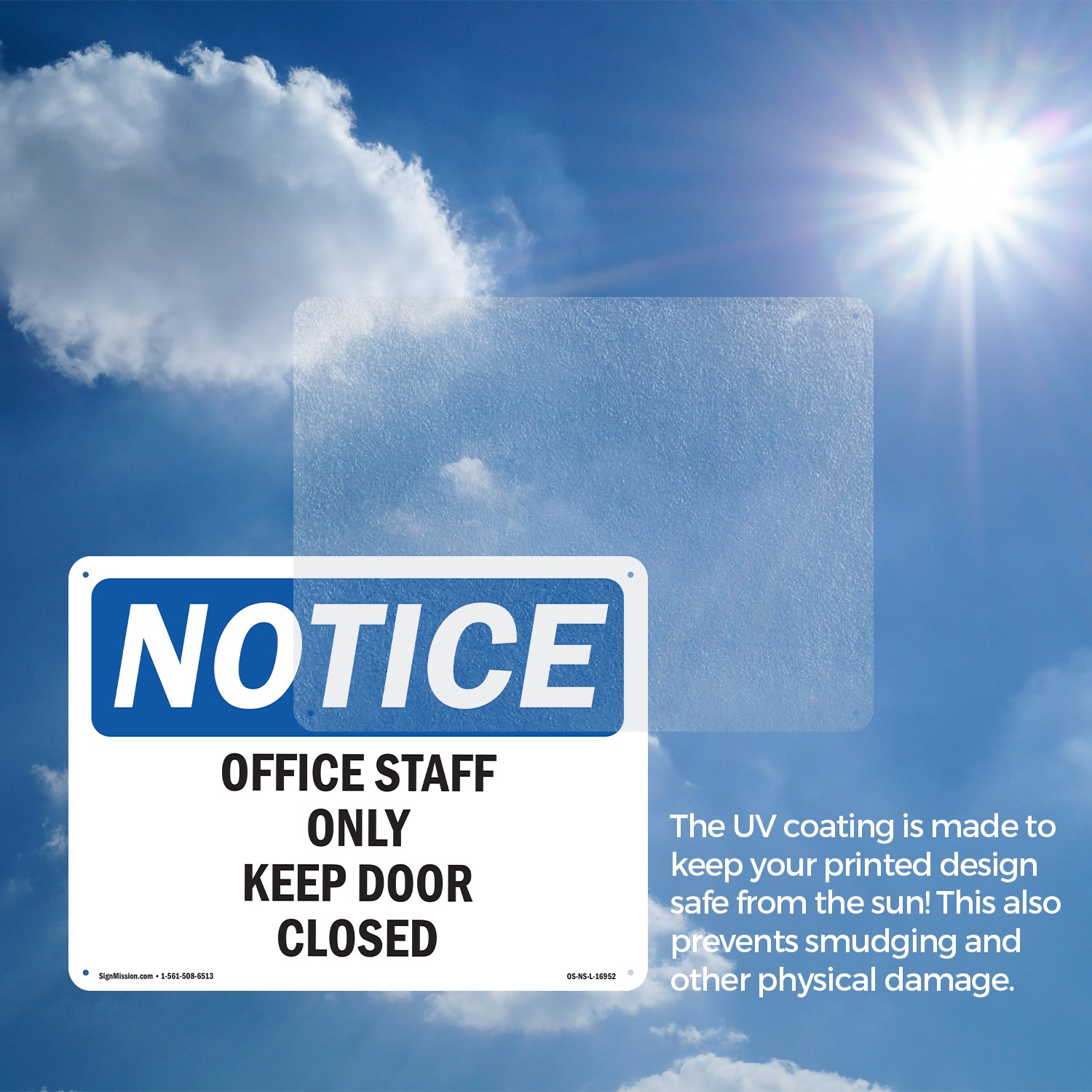 Office Staff Only Keep Door Closed OSHA Notice Sign Metal, Decal – 5 or 10 Pack