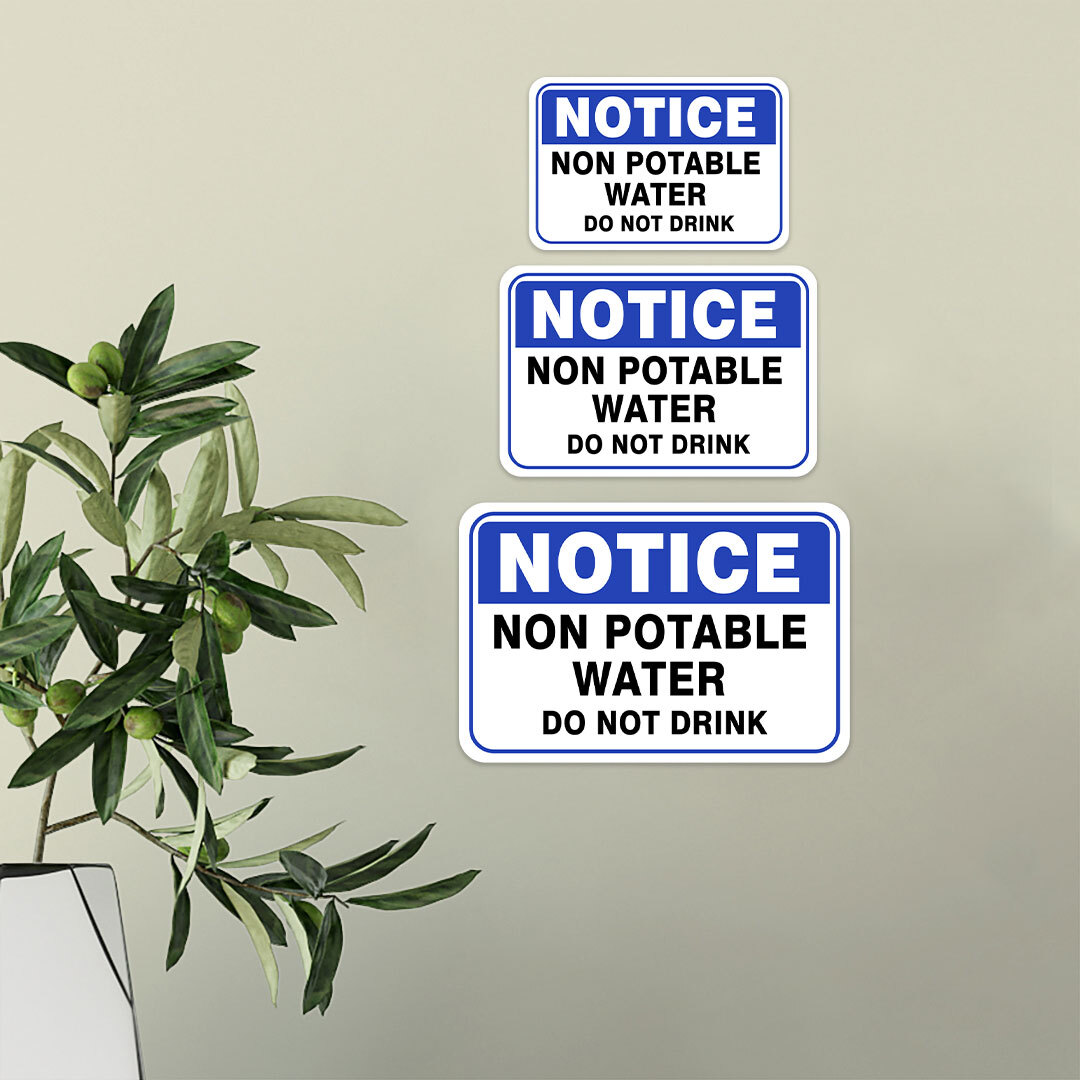 Classic Framed Plus Notice Non Potable Water Do Not Drink Door or Wall Sign |