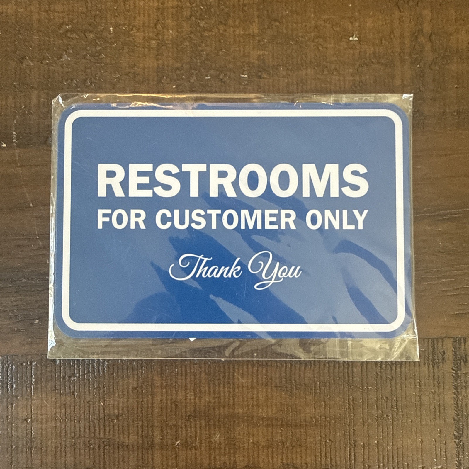 Signs ByLITA Classic Framed Restrooms for Customers Sign Blue 4″ x 6″ Small
