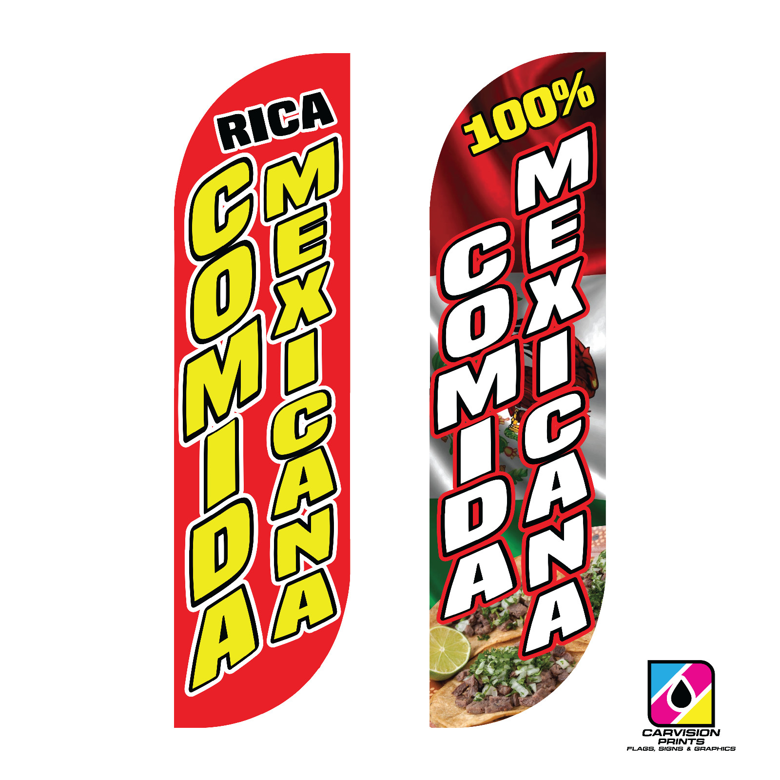 Mexican Food Full Curve Windless Swooper Flag Restaurant Tacos Tortas