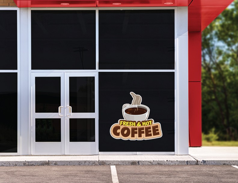 FRESH HOT COFFEE Concession Decal sign cart trailer stand sticker equipment
