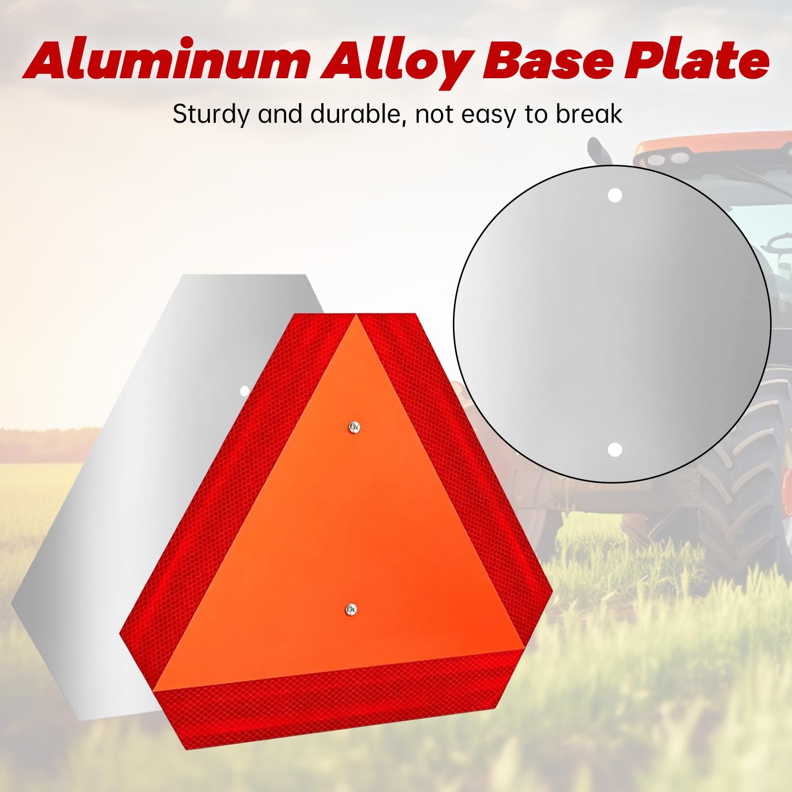 Slow Moving Vehicle Sign W/ Mounting Bracket Triangle Aluminum SMV 14×16″