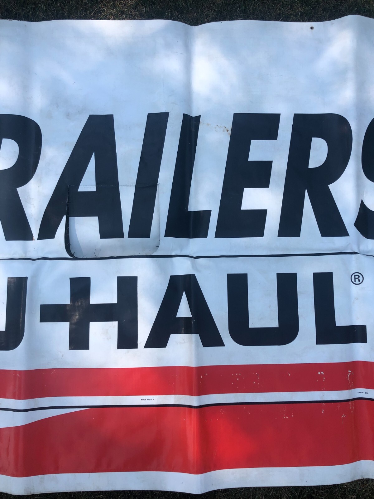 90’s UHAUL Vinyl Advertising Hanging Banner 9′ 9″ x 3′ 5 1/4″ Rectangular Shape
