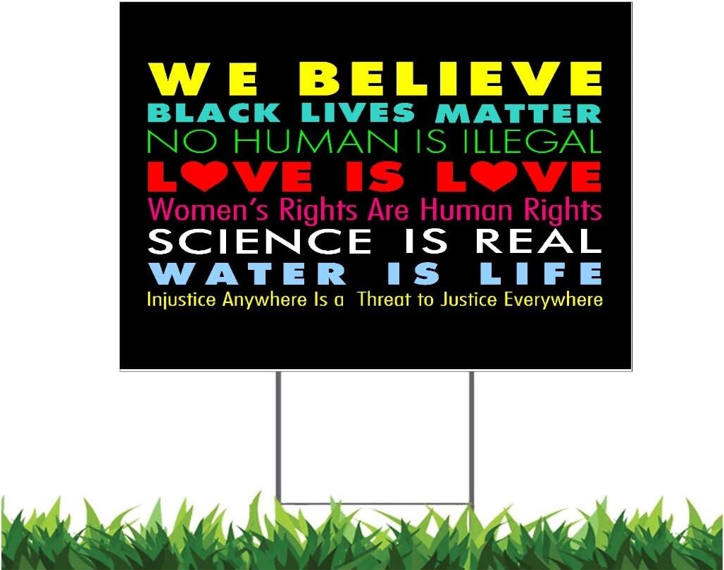 Woman’s Rights are Human Rights Water is Life BLM 12×18-inch Yard Sign NEW