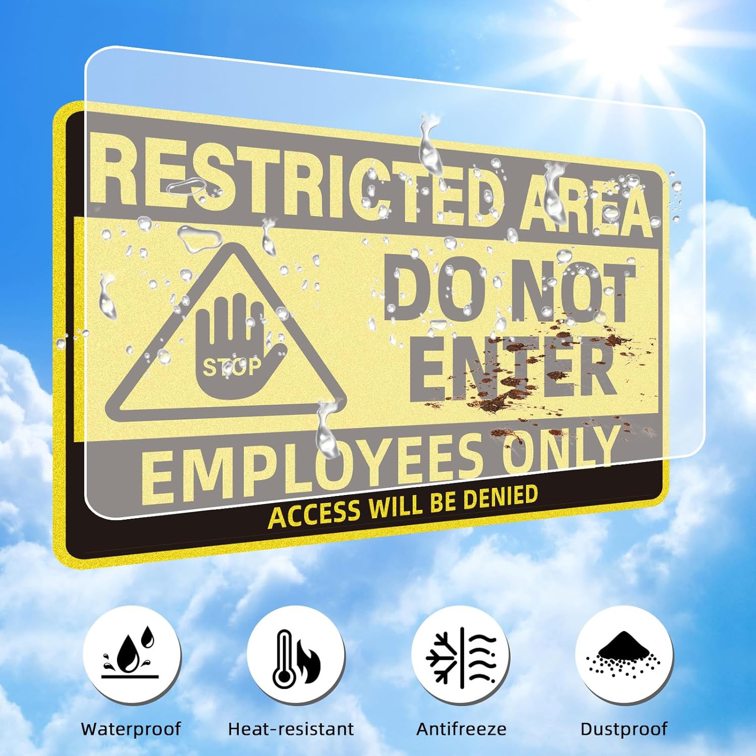 Employees Only Signs 2 Pack Restricted Area Do Not Enter Door Stickers 10×7 Inch