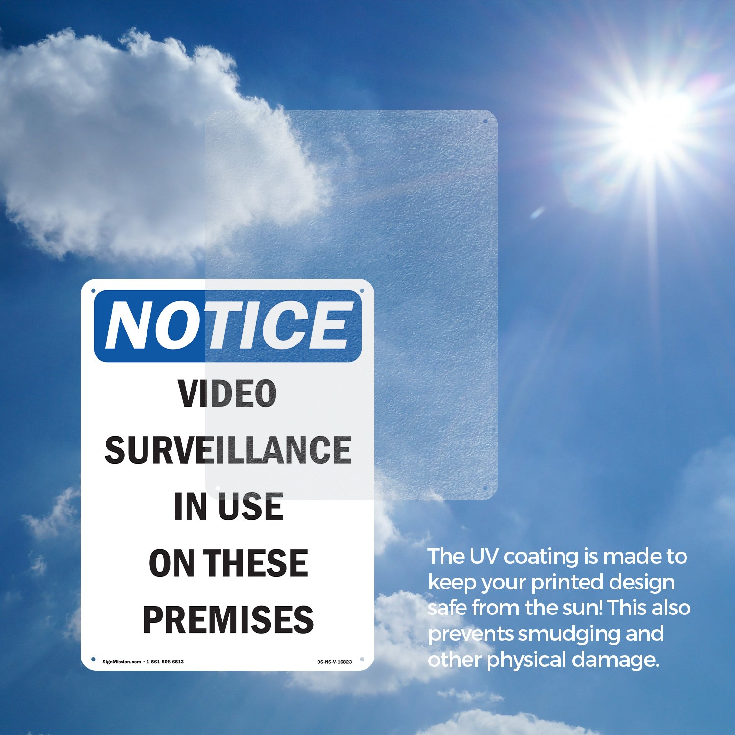 Video Surveillance In Use OSHA Notice Sign Metal Plastic Or Decal – 5 or 10 Pack
