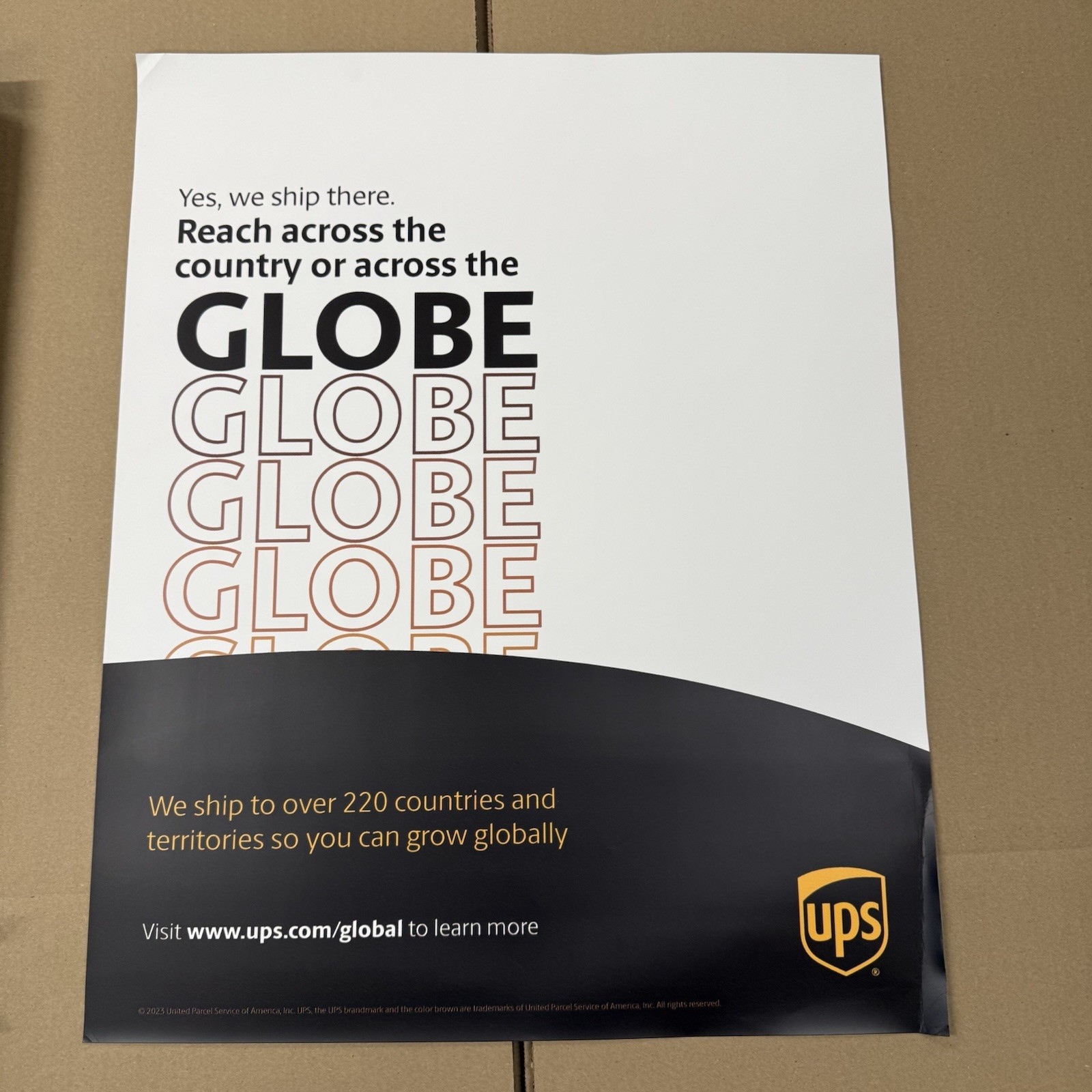 UPS Adhesive Retail Window Advertisement 20×16 in UPS Shipping Storefront Sign
