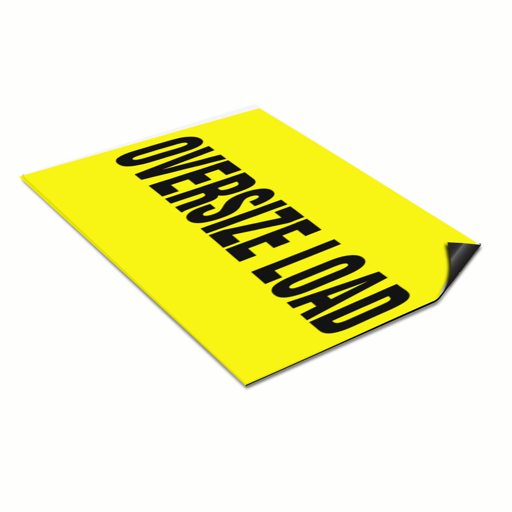 Car Magnet Set of 2 Oversize Load Yellow Background Auto Car Repair Shop A