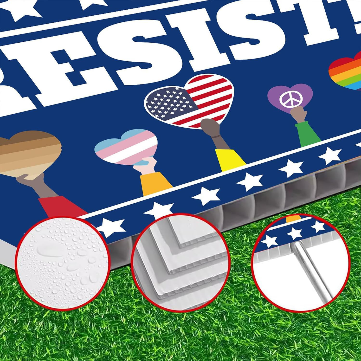Double-Sided Political Protest Yard Sign – Save Democracy 18″x12