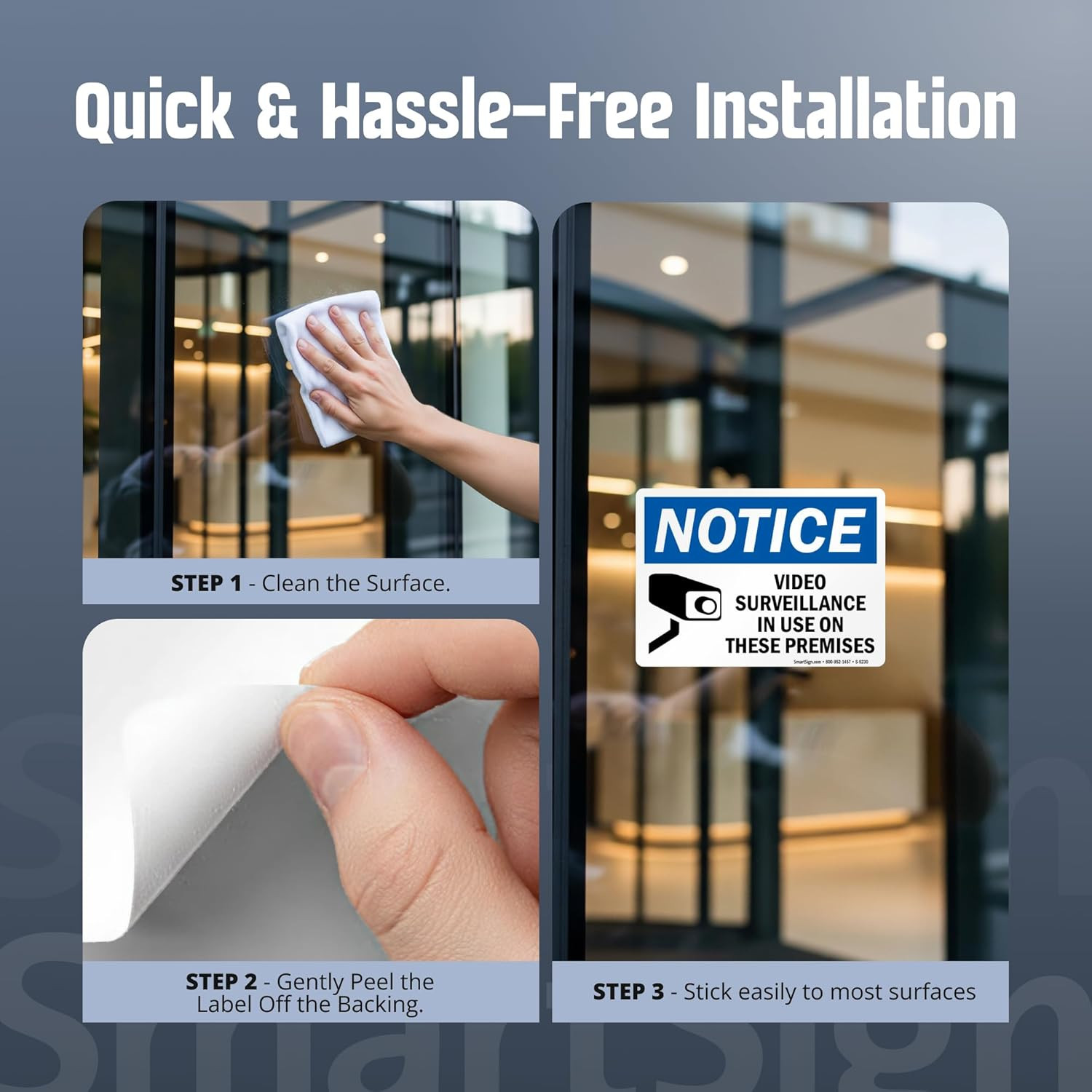 (Pack of 4) 5 X7 Inch “Notice – Video Surveillance in Use on These Premises” Lab