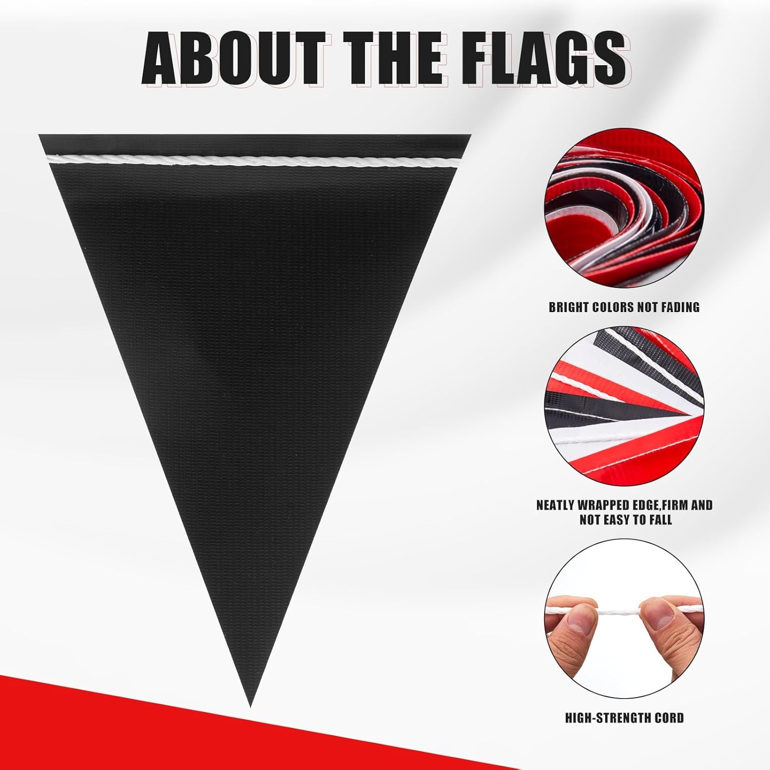 Caution Safety Pennant Flags – Multipurpose 105FT OSHA Colored Triangle Warni…