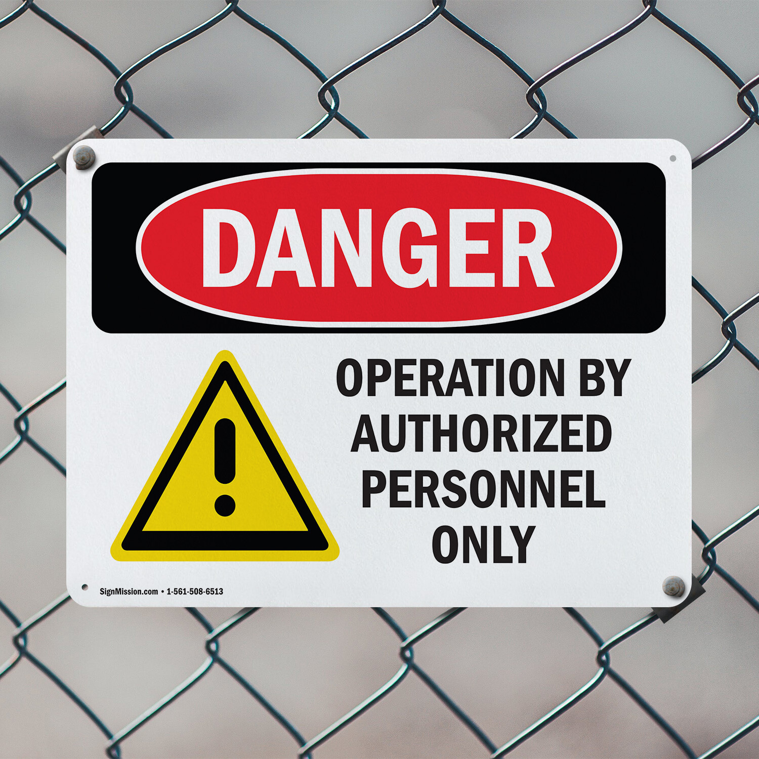 (2 Pack) Operation By Authorized Personnel Only OSHA Danger Sign Decal Metal