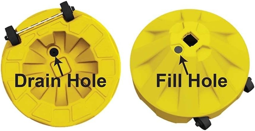 Roll-A-Post Portable Sign Post Base for 24″ X 24″ or Smaller Signs Yellow