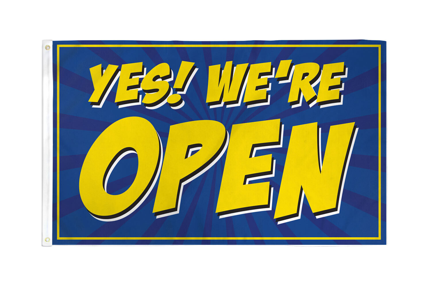 Yes We Are Open Flag 3x5ft Business Flag Advertising Sign Open Flag BLUE