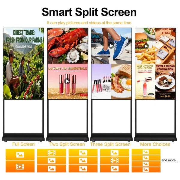 32″ 2K Ultra HD Digital Signage 700nits Floor Standing Commercial Screen