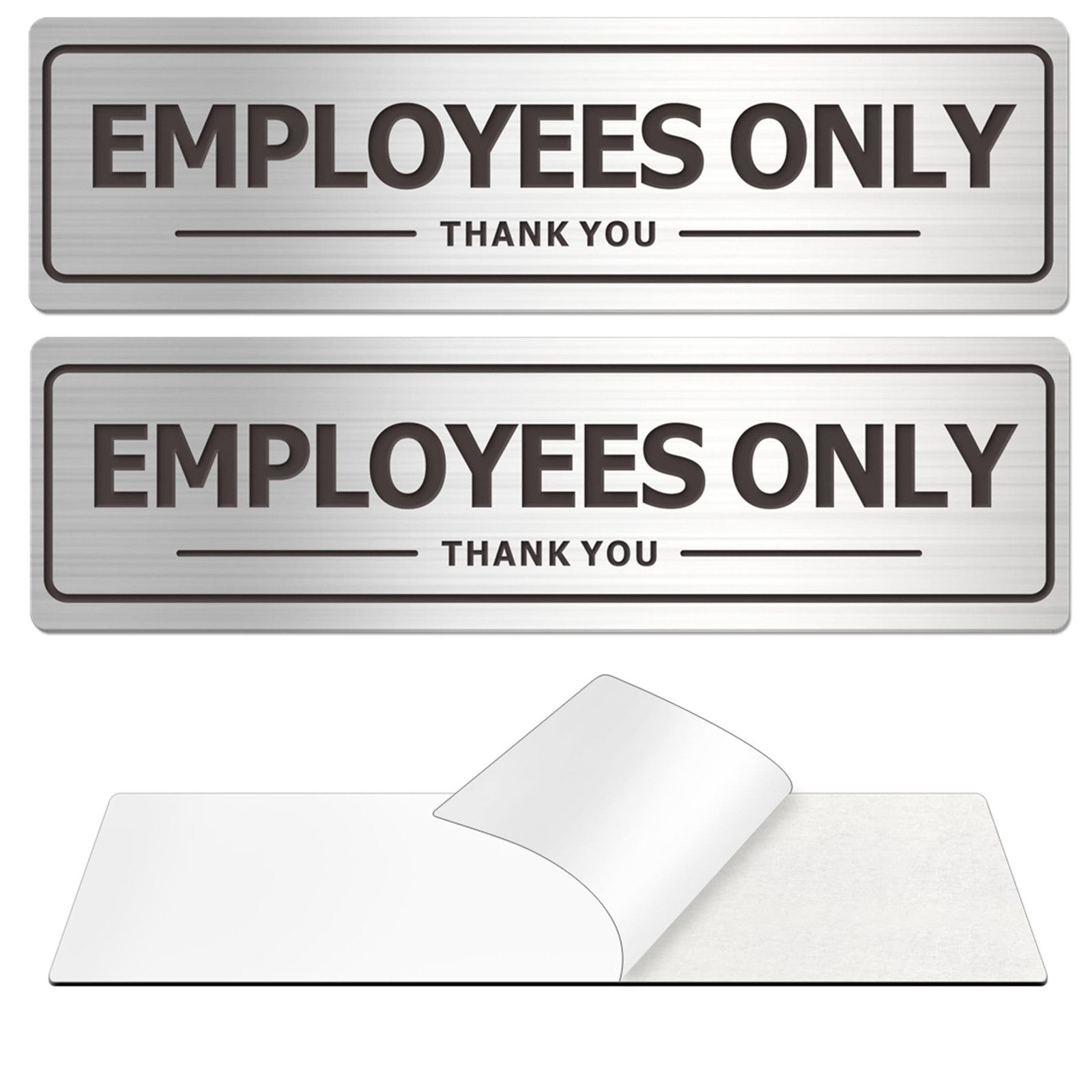 Employees Only Sign – 2 Pack Office Door Signs for Business Store Wall – Alum…