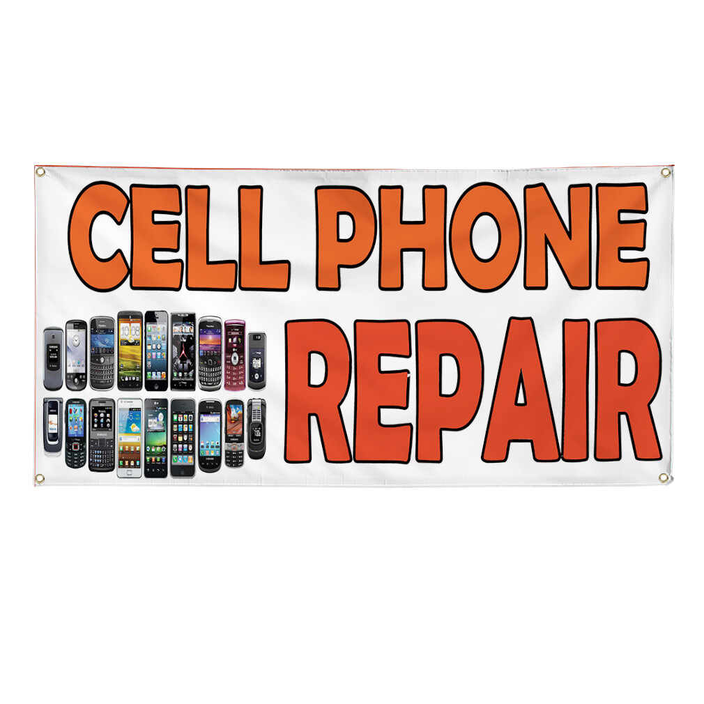 Vinyl Banner Multiple Sizes Cellphone Repair Weatherproof Industrial Yard Signs
