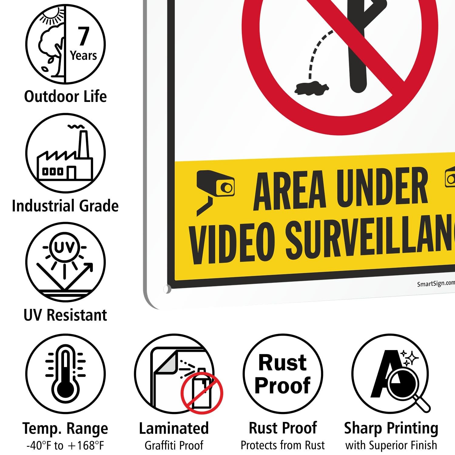 Any Person Urinating In Public Will Be Prosecuted Sign 14×10″ Aluminum
