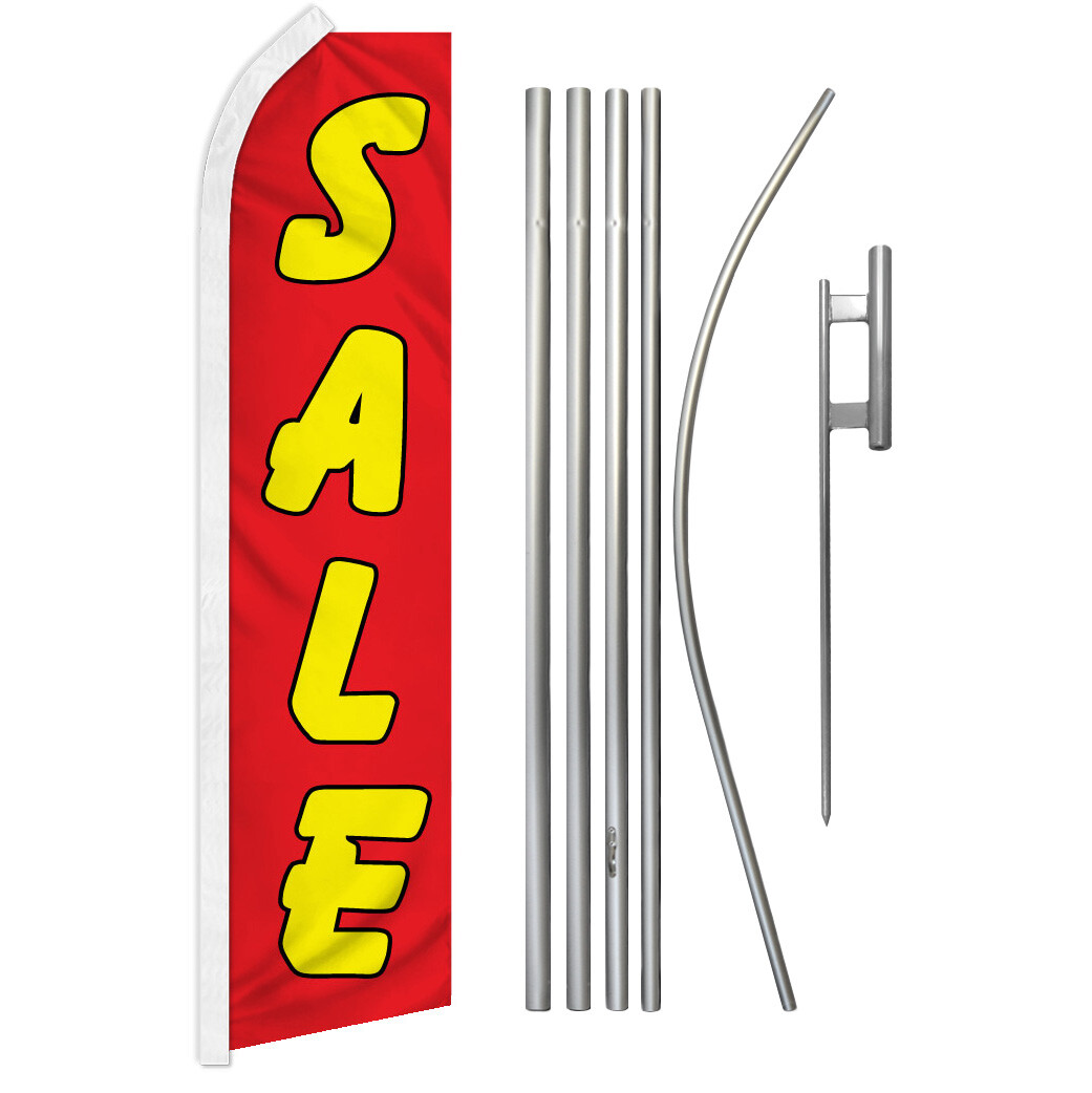 Sale Swooper Flutter Feather Advertising Flag Kit Yellow/Red Sale Here Venta