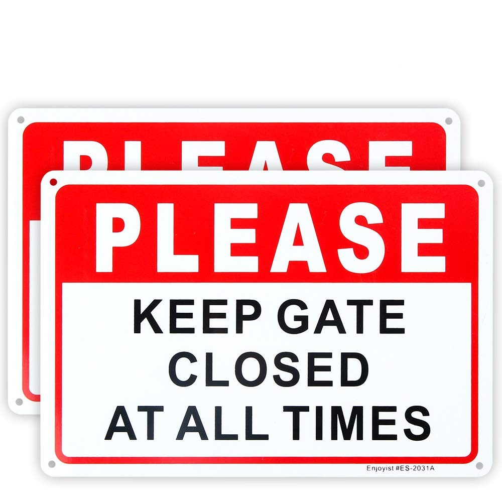2-Pack Please Keep Gate Closed At All Times Sign 10″x 7″ .04″ Aluminum Reflec…