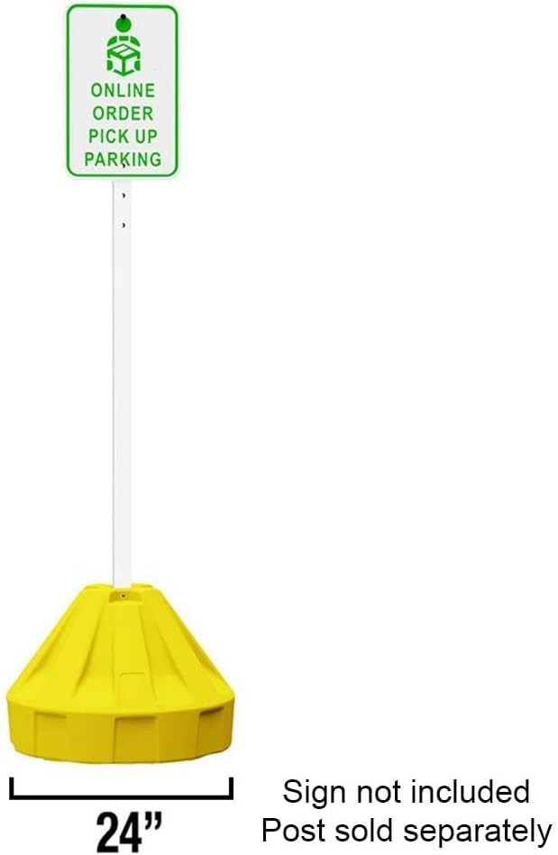 Roll-A-Post Portable Sign Post Base for 24″ X 24″ or Smaller Signs Yellow