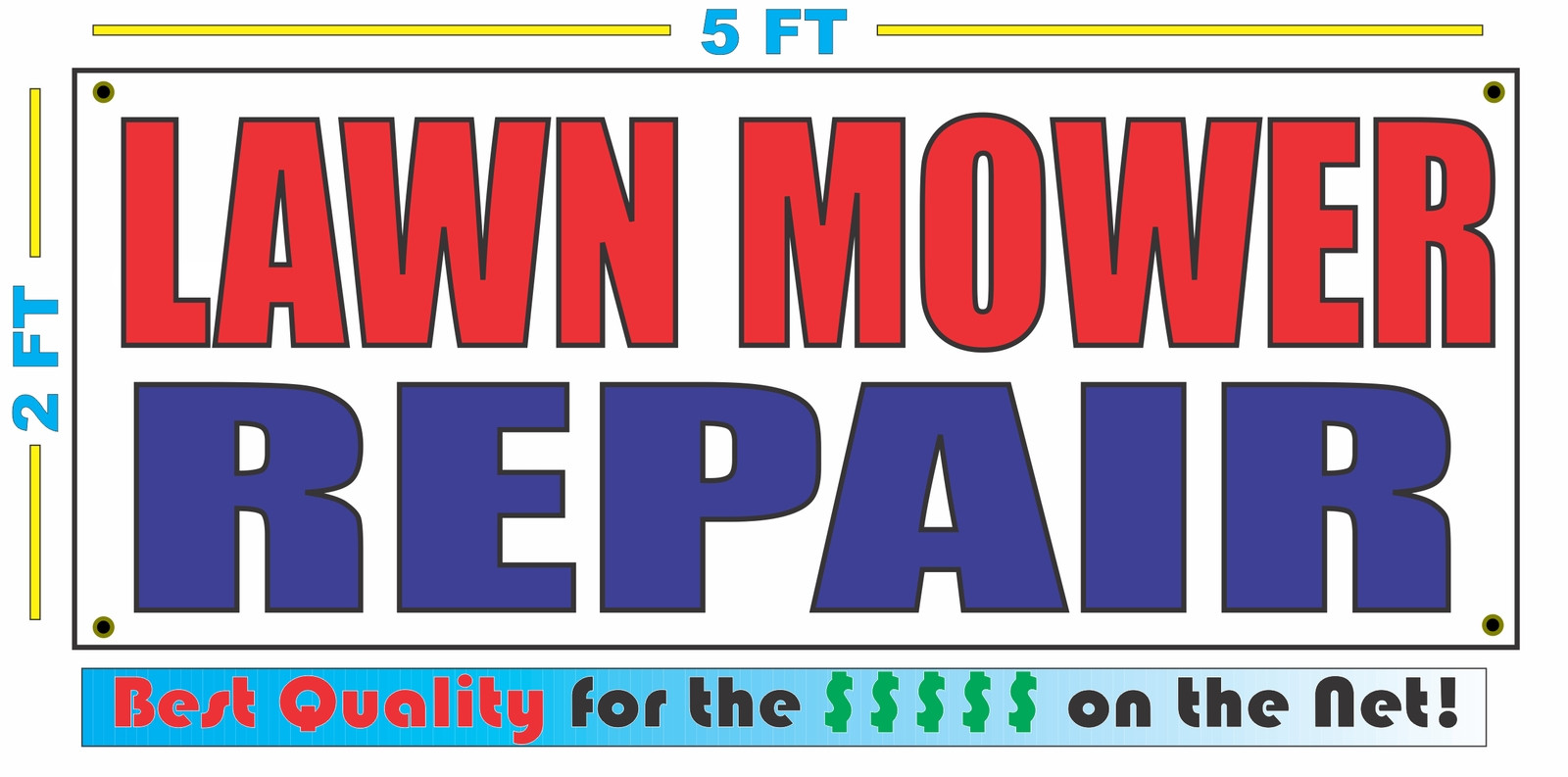 LAWN MOWER REPAIR Banner Sign NEW 2×5 blades oil grass landscape