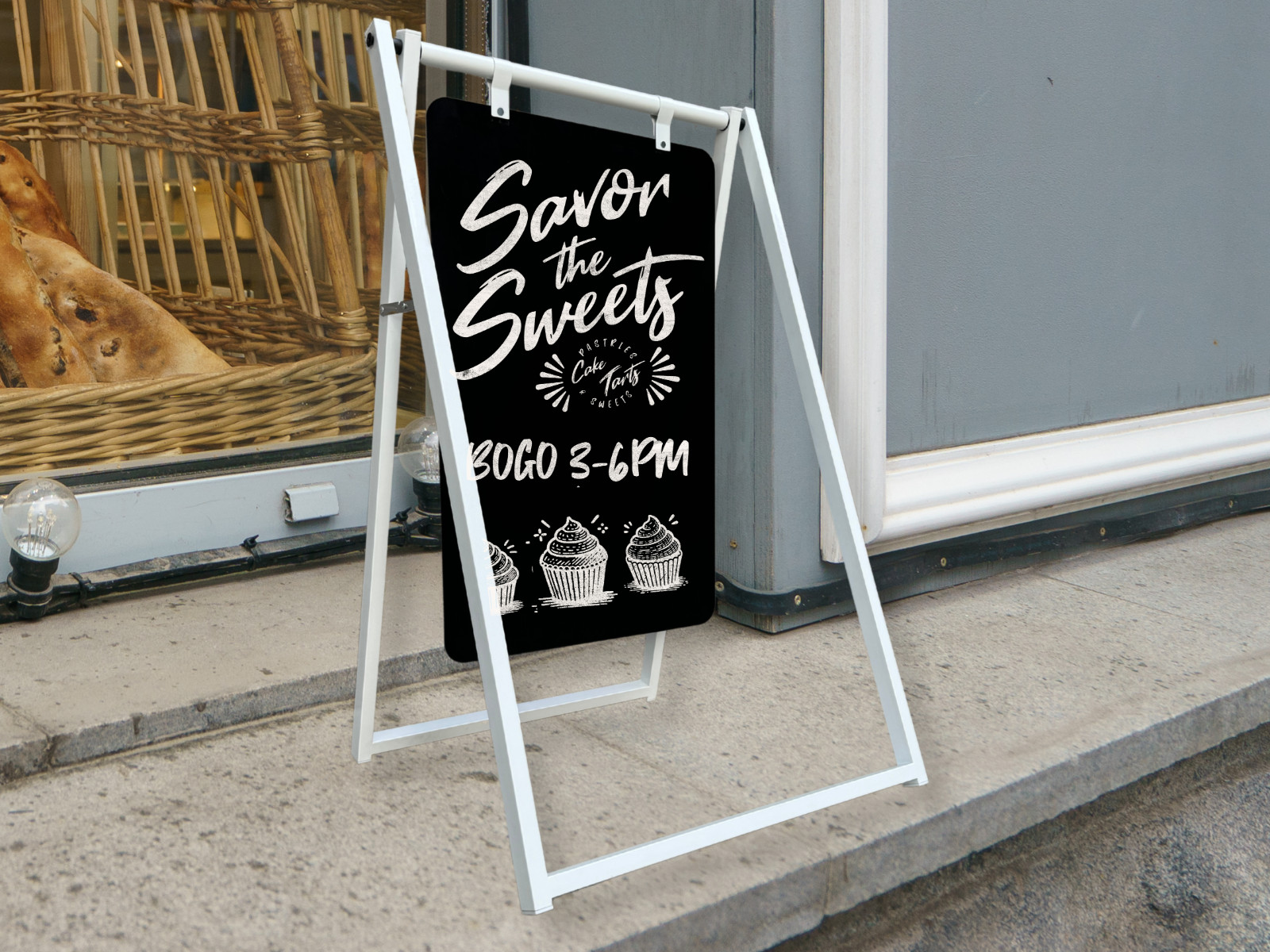 Modern Large Metal A Frame Magnetic Double Sided Chalkboard 24×38 Sidewalk Sign