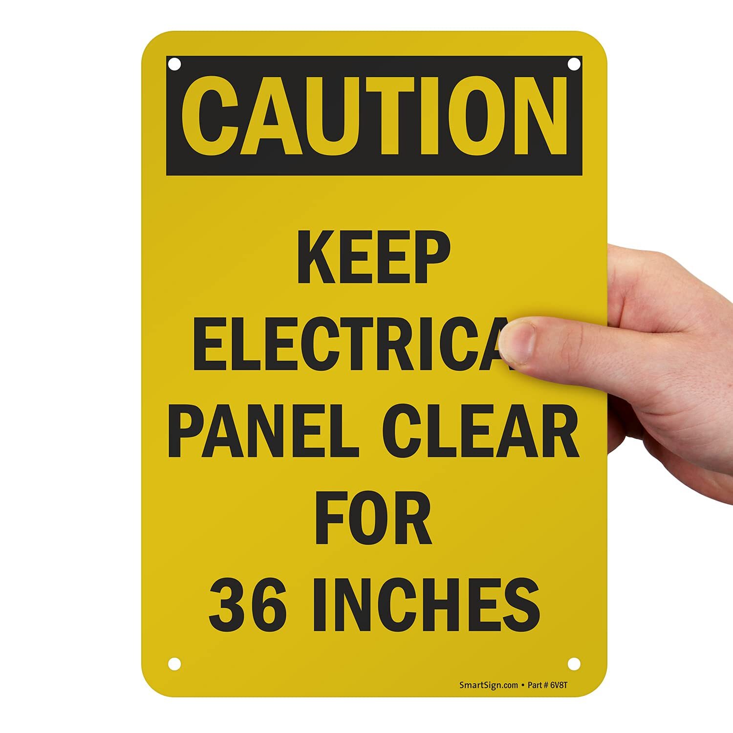 10×7 inch Caution Sign Keep Electric Panel Area Clear For 36 Inches Plastic