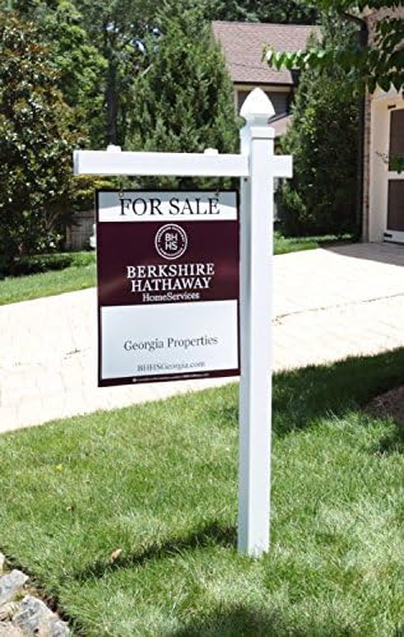 Vinyl PVC Real Estate Sign Post – White – 6′ Tall Post
