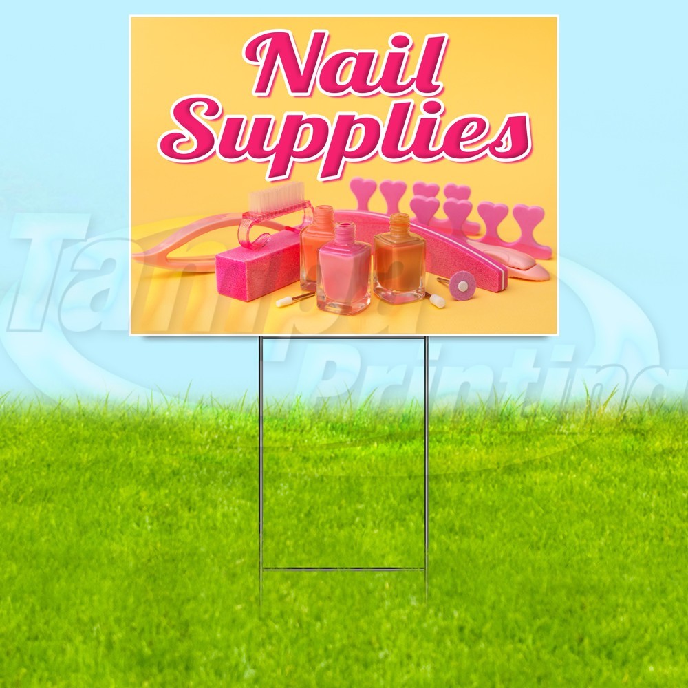 NAIL SUPPLIES 18×24 Yard Sign Fashion Plastic Corrugated WITH STAKE USA YS08099