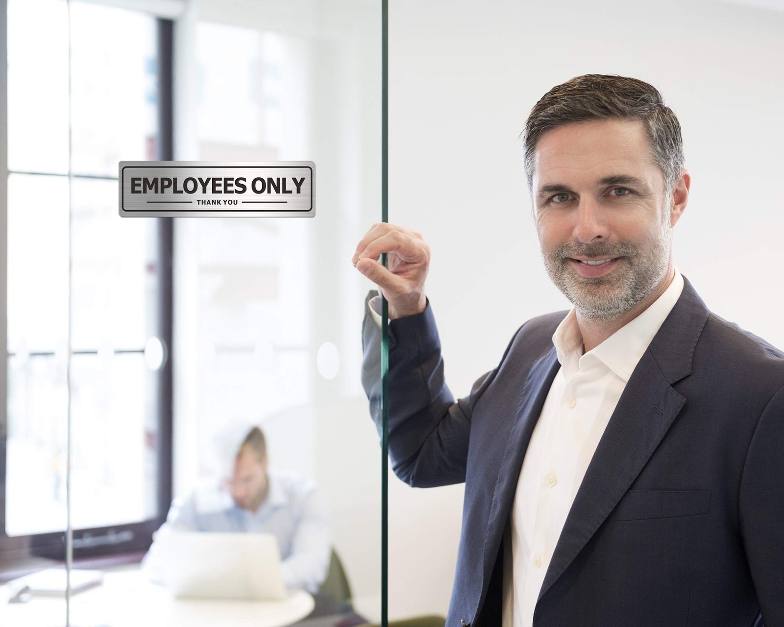 Employees Only Sign – 2 Pack Office Door Signs for Business Store Wall – Alum…