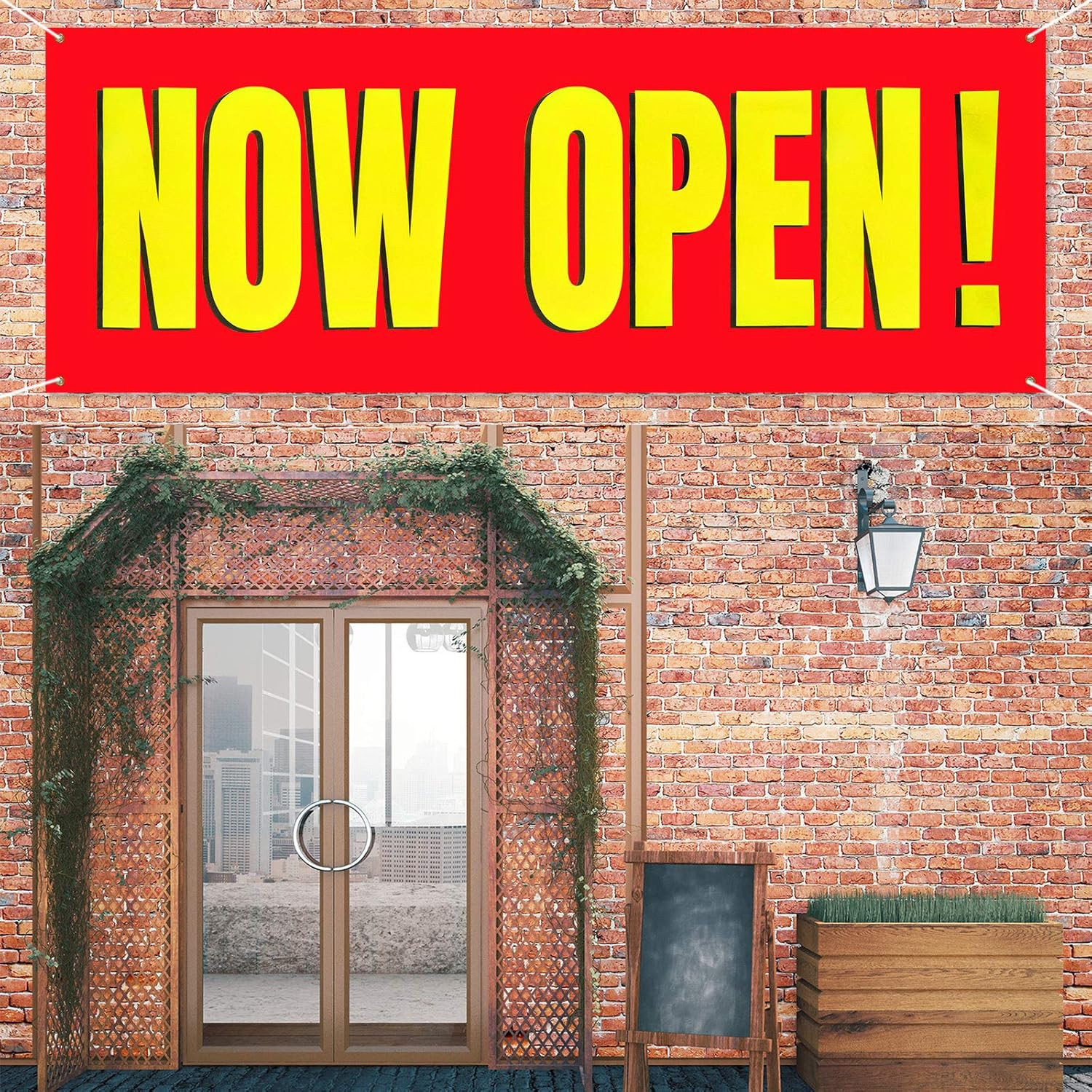 3 x 8 Feet Banner Outdoor, Indoor Sign Polyester Cloth Now Open Sign!