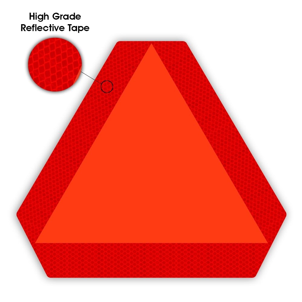 IGNIXIA (Pack of 02) Slow Moving Vehicle Sign, PVC Vinyl Decal Slow Moving Vehic