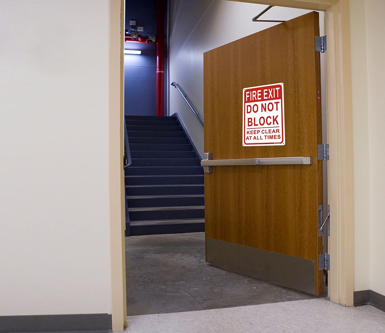 Fire Exit Sign Do Not Block Door Signs Keep Clear at All Times Sign 10 x 7 In…