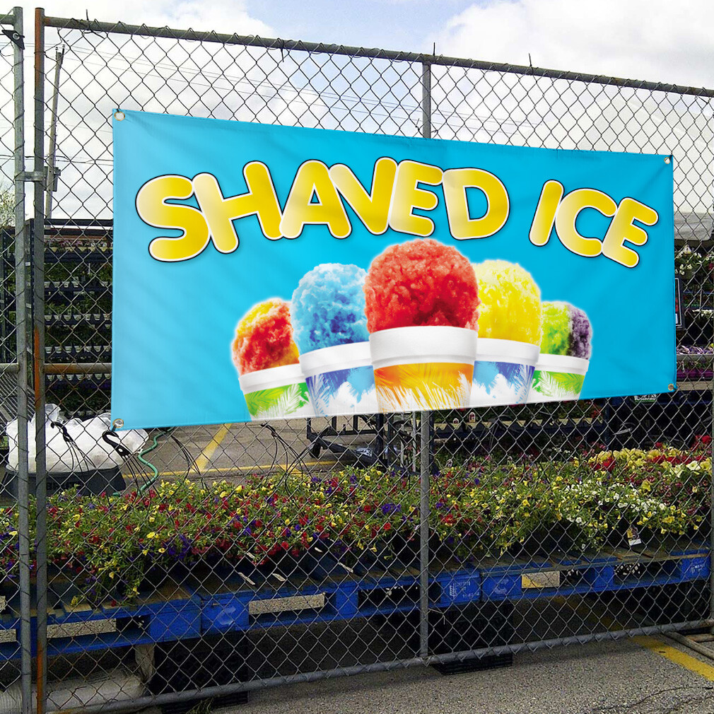 Vinyl Banner Multiple Sizes Shaved Ice Outdoor Advertising Printing G Retail