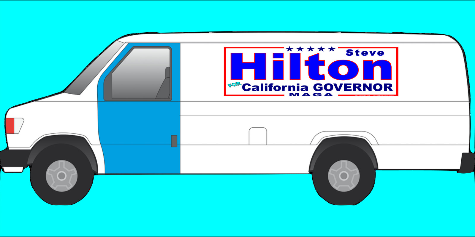 STEVE HILTON CALIFORNIA GOVERNOR – MAGNETIC CAR SIGNS – FREE SHIPPING -USA MADE