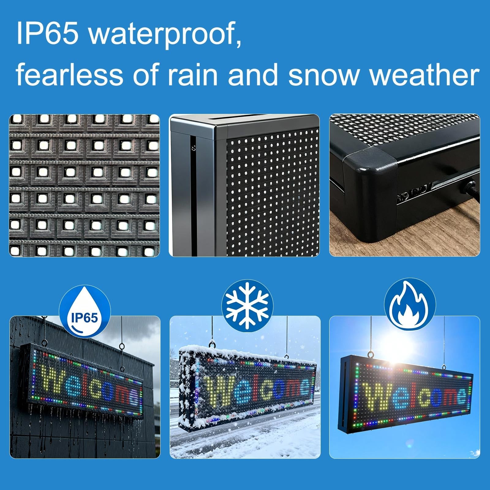 ZONTRONCM P10(52″ * 14″) Scrolling Programmable Led Sign Custom Outdoor Digital