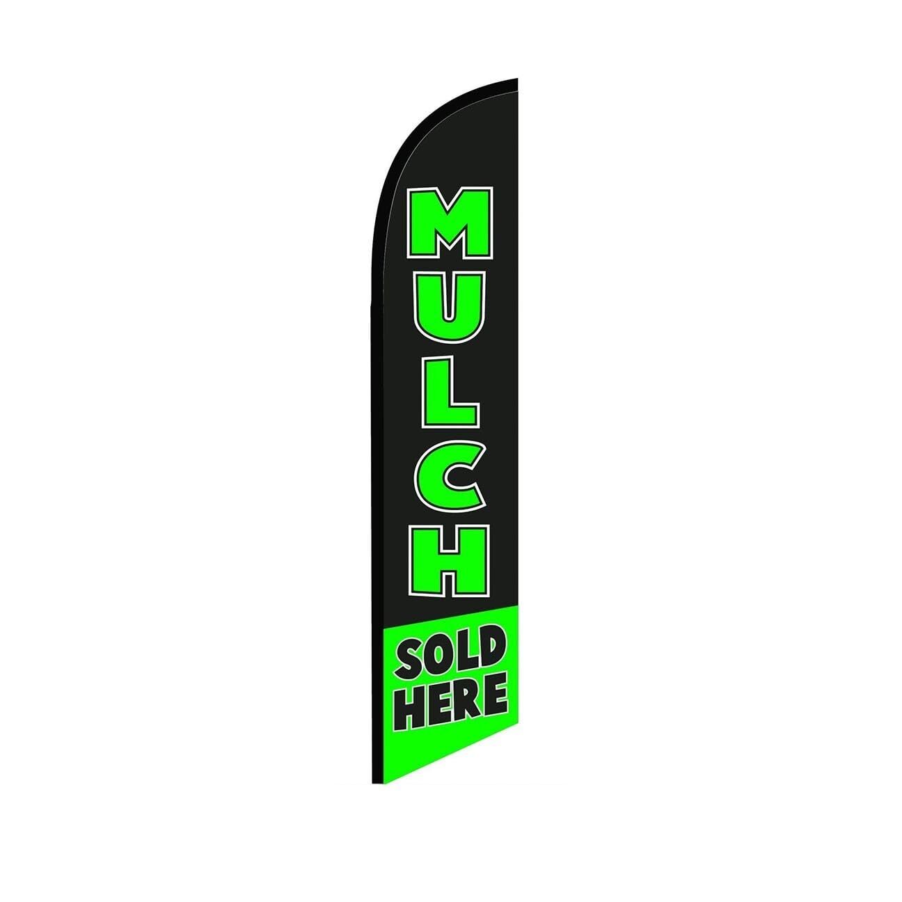 Mulch Sold Here Feather Flag Swooper Flutter Feather Flag | 3ft W x 11.5ft Tall