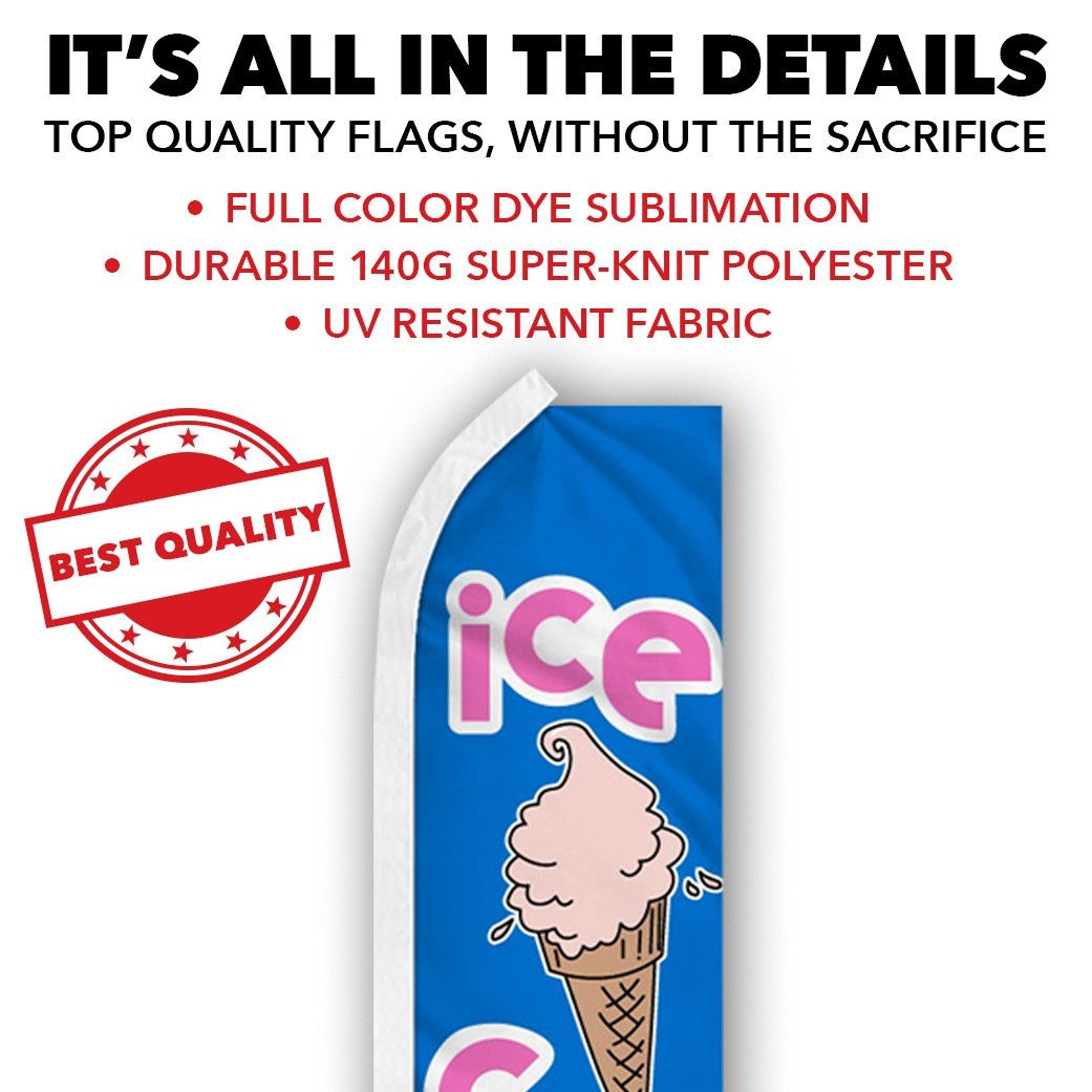 Ice Cream Advertising Swooper Feather Flutter Flag Concessions Food